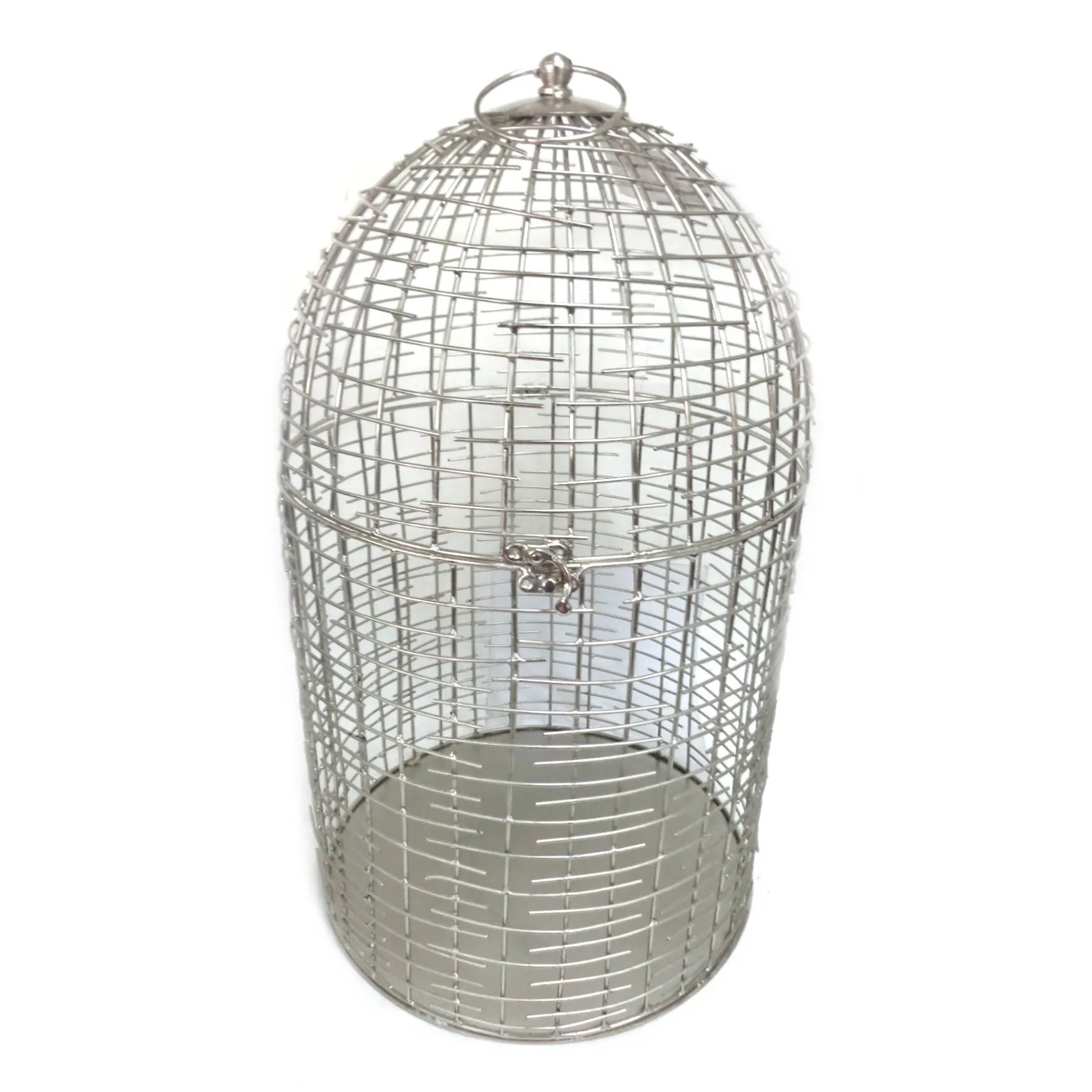 Nuovo arrivo ultimo stile gabbia per uccelli di colore argento Nickel Design classico gabbia per animali domestici per il giardino e la decorazione della casa su misura