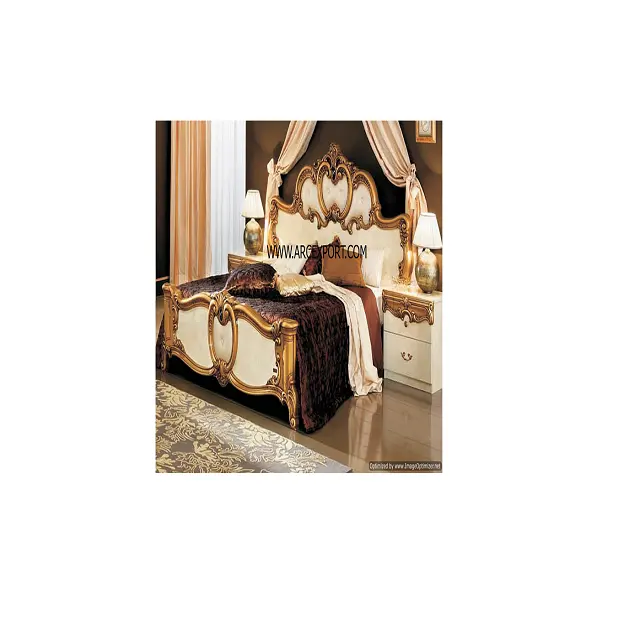 クイーンモダンファンシーベッド最新の最高品質のアンティークトップ標準デザイン & 高品質の木製素材の寝具