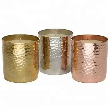 Hammered Copper Candle Jar com Tampa Novo Design Cobre Vandle Stands decoração home itens caixa de vela Handmade