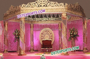 婚礼黄金Palazzo蝴蝶Mandap漂亮的风筝蝴蝶风格婚礼晶体Mandap