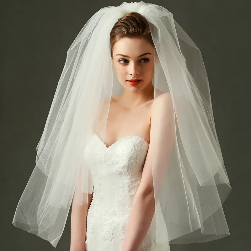 Voile bouffant classique de mariée, accessoire féminin, vente en gros