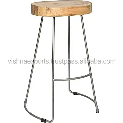 Tabouret en bois massif pour bar, maison