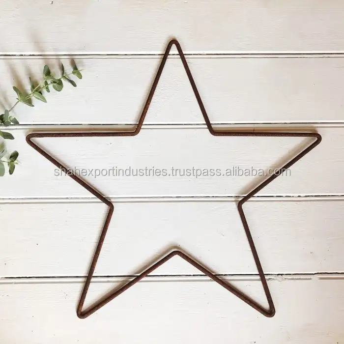 Decoración de pared de estrellas de Metal para interiores, decoración de Navidad, habitaciones de interior, clubs, oficinas y exteriores, color negro rústico