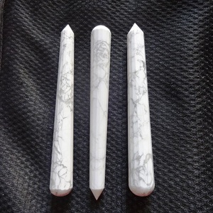 El işi Howlite Faceted kristal değnek doğal yarı değerli kuvars taş akik tipi yeşim masaj şifa taş için hazırlanmış - Product Image 1