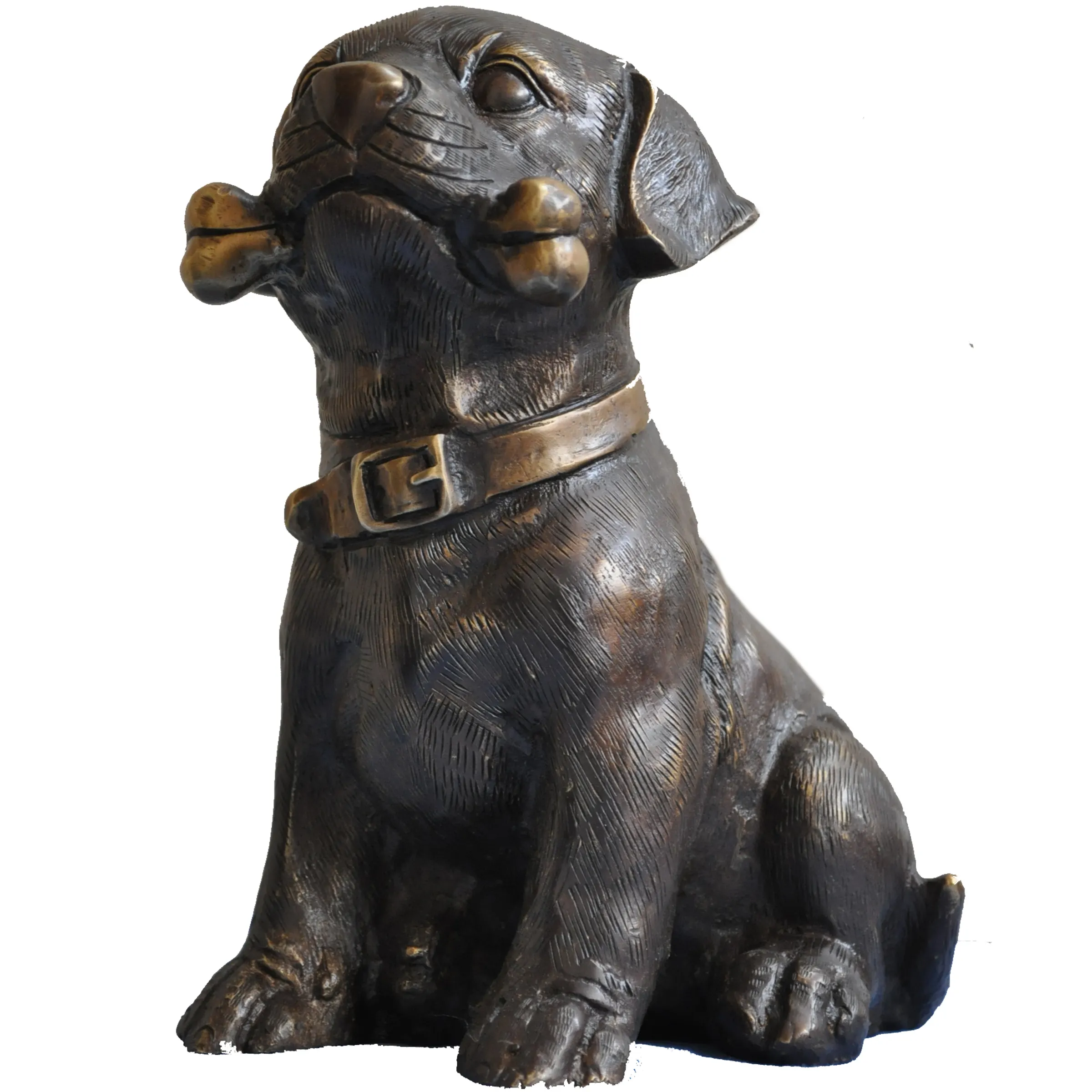Estatueta de bronze Metal Dog Escultura com animal de estimação Cão para decorar Sala de Estudo e Escritório Artesanato Presente