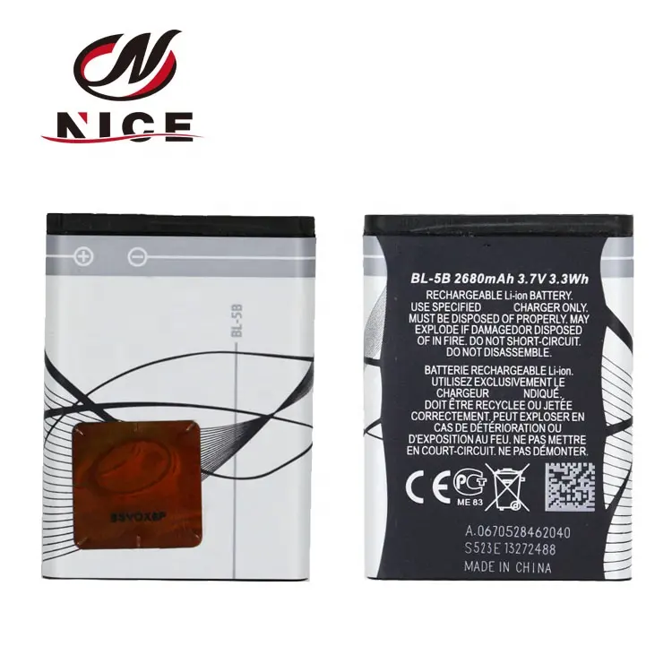 China Factory OEM wholesale 800mah 3.85V phone battery For Nokia BL-5B