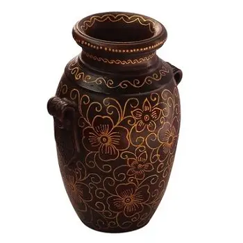 Vases décoratifs en étagère de fleurs peintes à la main sculptées à la main au meilleur prix de gros en Inde