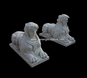 古代ギリシャの白い大理石のスフィンクス像DSF-T142プレミアムカテゴリー制品 - Product Image 3