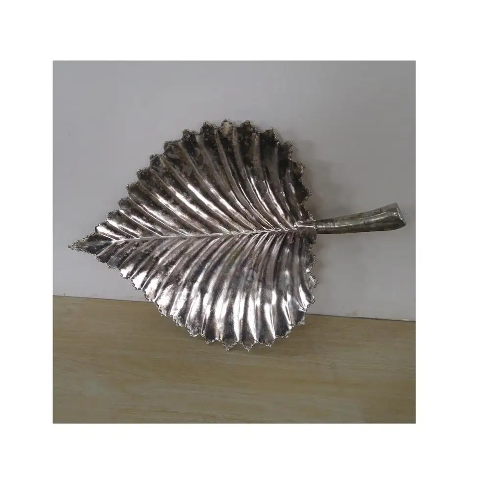 Vassoio per foglie in alluminio con Design antico di alta qualità in metallo a foglia color argento vassoio per alimenti in alluminio a basso prezzo