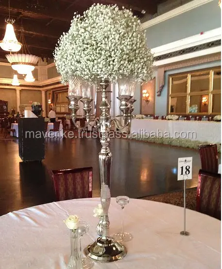 Candelabros de vidro de cristal artesanal, candelabros com tigela de flor, suporte de vela votiva para decoração de casamento, mesas de vidro