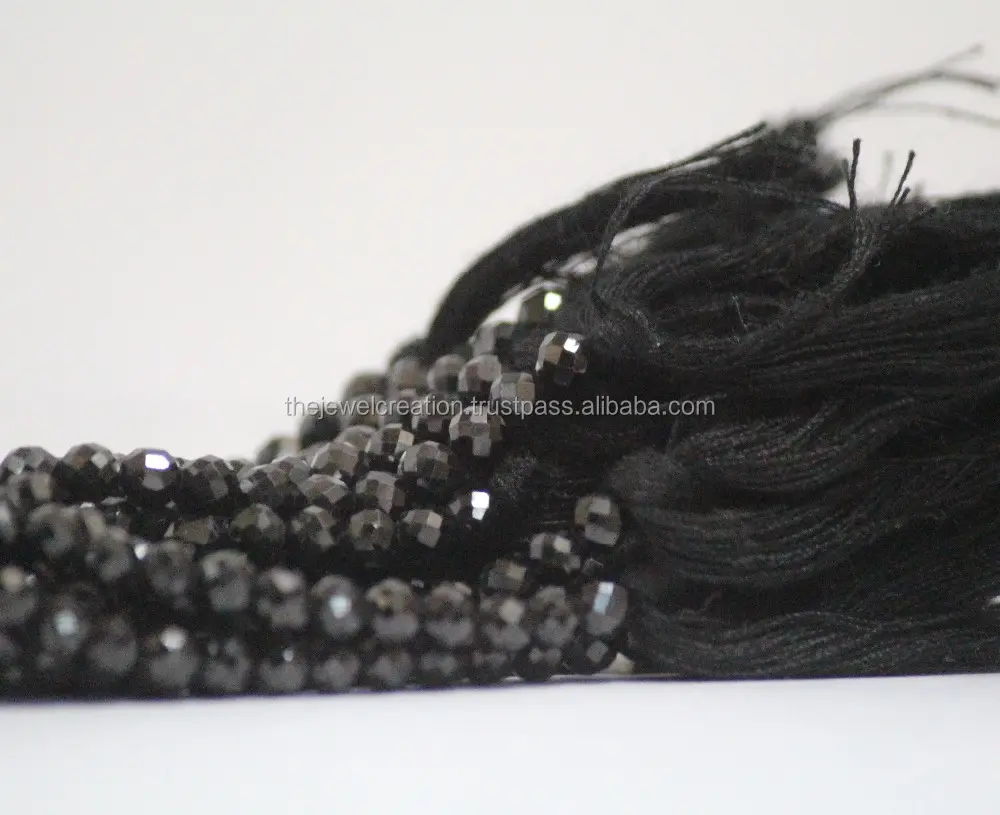 4mm Natural Black Spinel Faceted Round Gemstone Beads Strand Buy Direct from Stones Supplier at Wholesale Best Dealer Price Shop