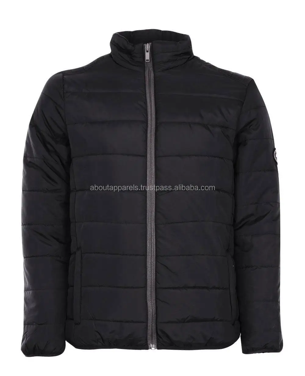 Jaqueta masculina preta de algodão acolchoada, casaco preto personalizado, 2022
