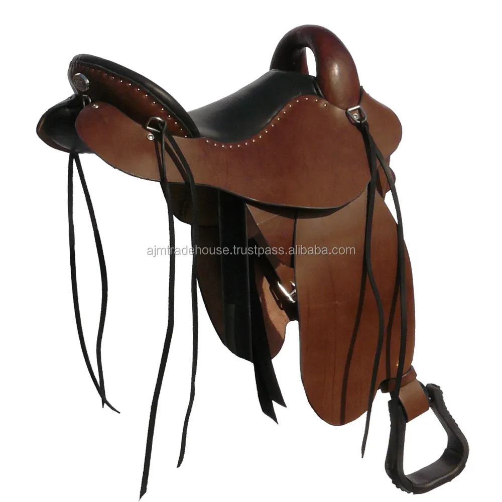 Schöne Nachgerüstet Schwarz Braun Australian Pferd Sattel, Leder Pferd Sattel, Professional Horse