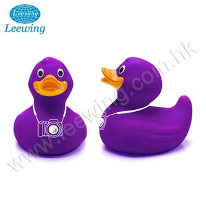 プラスチックPVCファンキーカメラマンフォトグラファーイエローラバーダックきしむビニールバスおもちゃ - Product Image 2