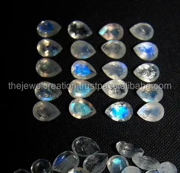 5x7mm Natural Rainbow Moonstone Facetada Pear Cut Calibrado Pedras Preciosas Loja Online Agora a Preço de Atacado Pedra Real