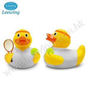 Su sporları promosyon öğesi plastik PVC vinil özelleştirilmiş beyaz su topu banyo oyuncak tasarım kendi lastik ördek