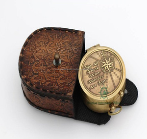 J.R.R. <strong>Tolkien</strong> Inspired Brass Compass Engraved &quot;All Is Gold...&quot; With Leather Case for Navigation for Hiking and Camping - Product Image 3