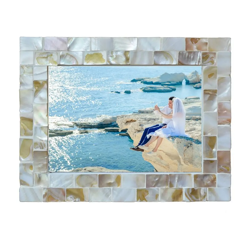 Mother of Pearl Picture Frame Tabletop or Wall Hanging Display Frame