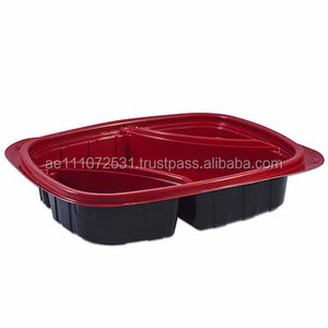 Al Bayader 3 Compartment Reusable PP Meal Prep Food Container Microwave Safe Disposable Bento Lunch Box Packing Storage <strong>Dubai</strong> - Product Image 3