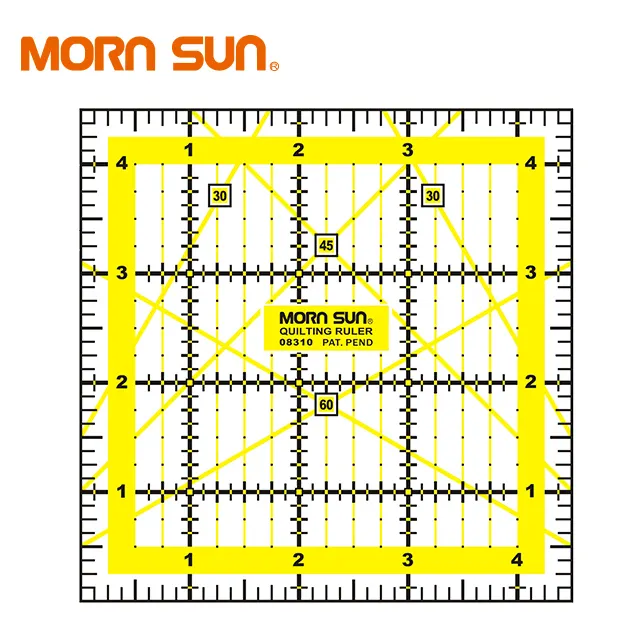 Taiwan fornecimento Estável escala DIY costura praça 4.5 "x 4.5" quilting régua de medição de plástico