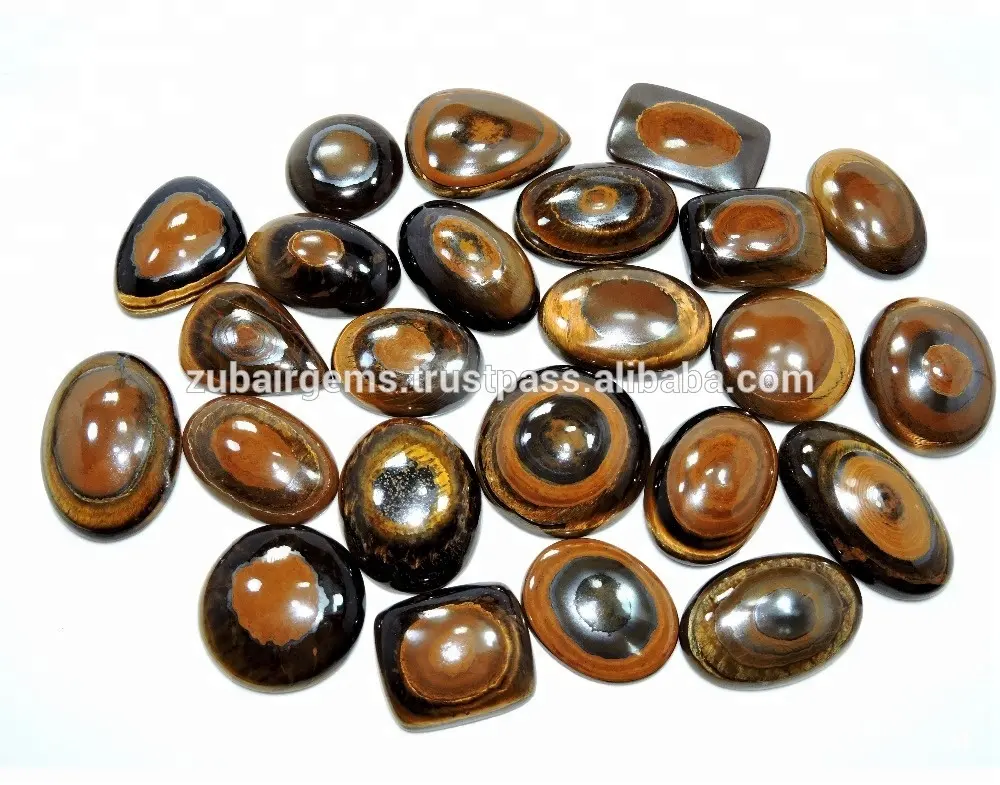 Lote de piedras preciosas cabujón liso de ojo de tigre natural disponible