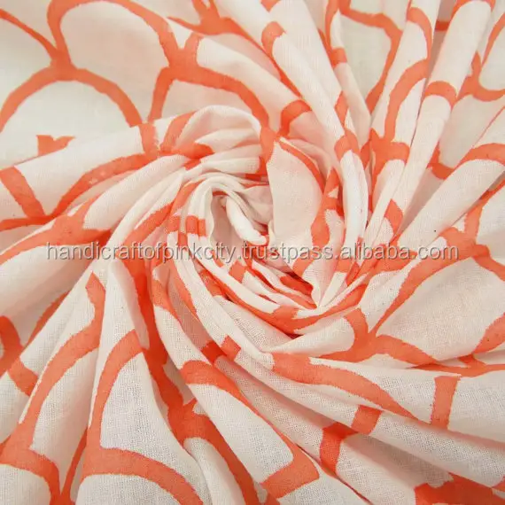 Sale Raw Material Cotton Hand Block Printed Floral Pure Sanganeri Jaipuri Fabric Textile /garments