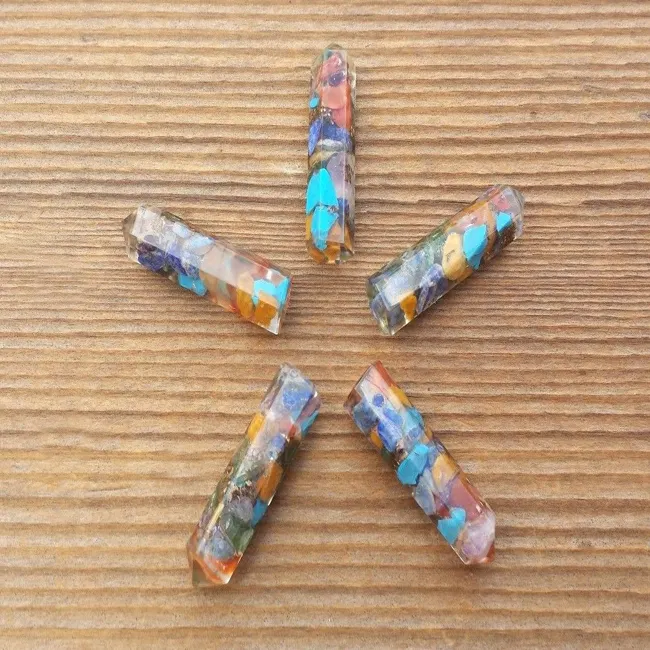 7 CHAKRA MIXER ORGONE pierre à terminaison unique, cristal de pointe de crayon pour guérison Reiki et pierre de guérison en cristal