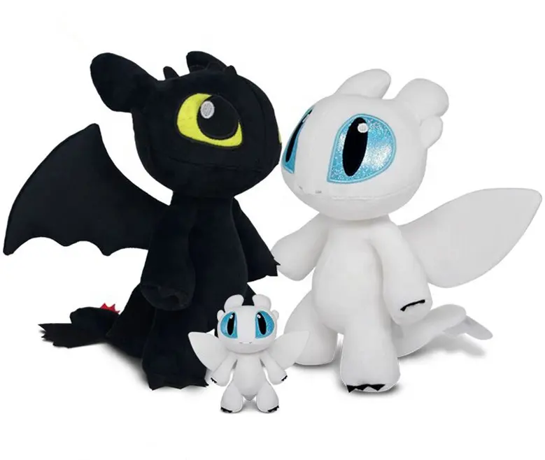 Accept OEM Order How To Train Your Dragon Night Fury Light Fury Plush Toy Toothless Dragon Plush Toy