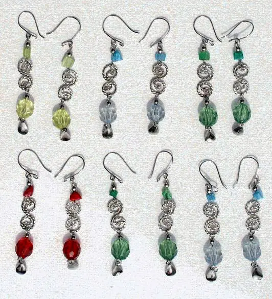 Pendientes de plata de Alpaca para mujer, joyas de cristales de Murano, joyería peruana para mujer a la venta