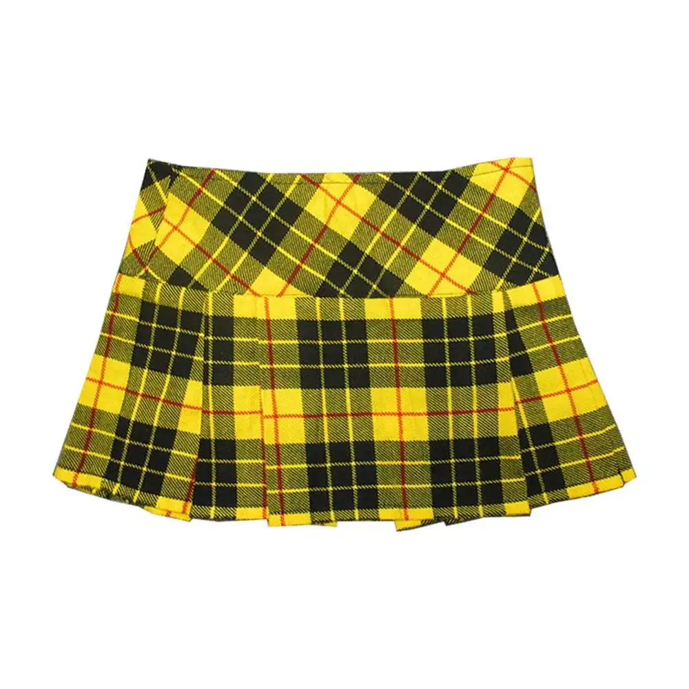 Amarillo Tartan mujeres 13 "faldas y faldas