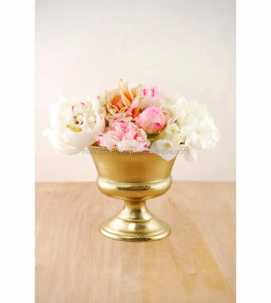 Piedistallo oro ottone ciotola composta floreale vaso per la casa e la tavola di nozze decorazione centrotavola scelta eccellente