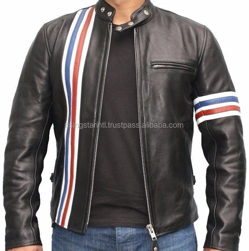 2021 nuevo modelo de estilo más popular de cuero negro chaqueta de invierno para hombres