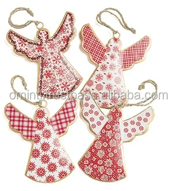 Seasonal Decor Special Arrival Wooden Christmas Tree Hanging Ornament Angel For Christmas Decoration