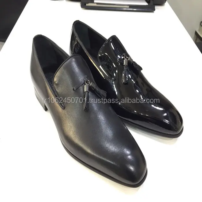Sapatos clássicos masculinos de couro genuíno, calçados para homens formal de negócios