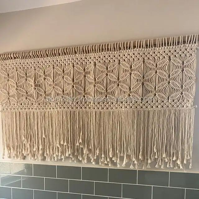 Cortina de parede boêmia macrame, cortina suspensa vintage para parede e cobertura de arco de casamento