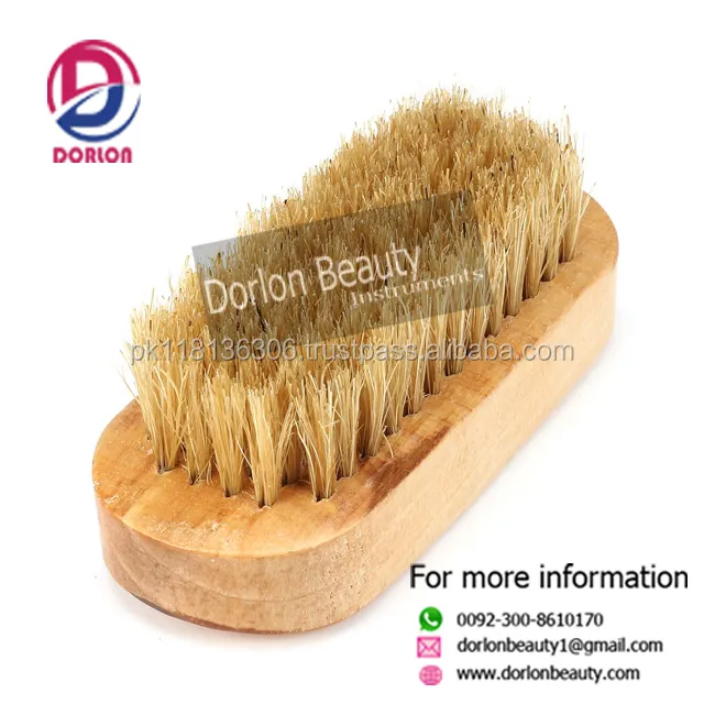 Barber Neck Brush Men Boar Hair Bristle Beard Brush Comb Palm Soft Round Wood Handle