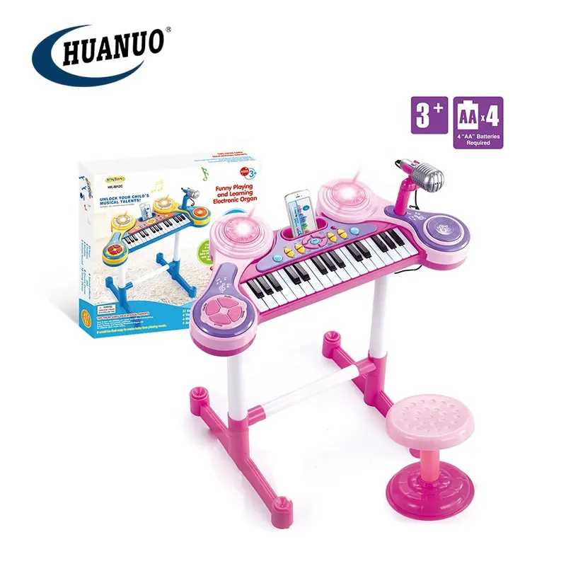 Niños Instrumentos musicales Piano Juguete Órgano electrónico con micrófono