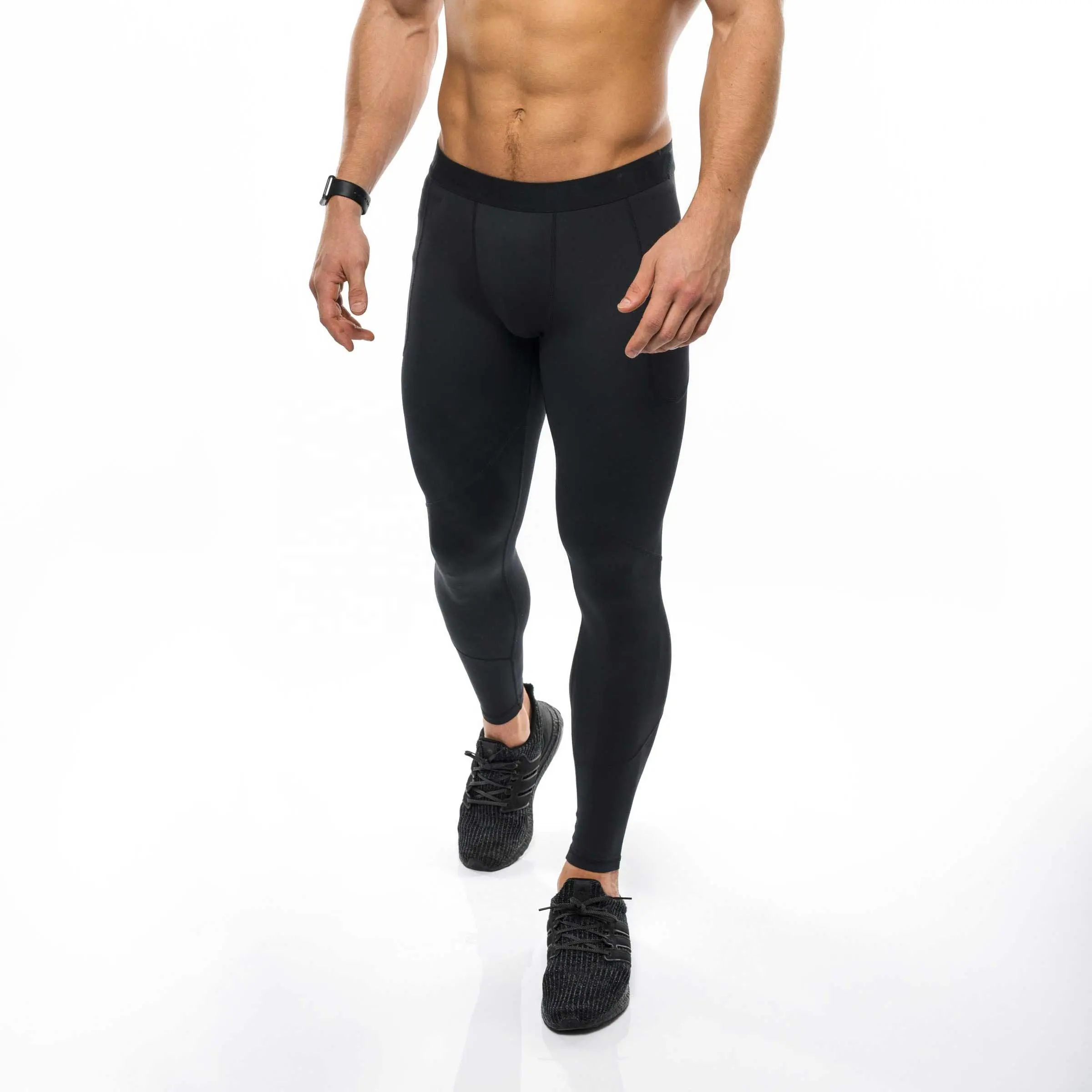 Gym Fitness Leggings Workout Compression Tights Customized Waistband Men's Running for Men Sportswear Seamless Knitted 50pcs