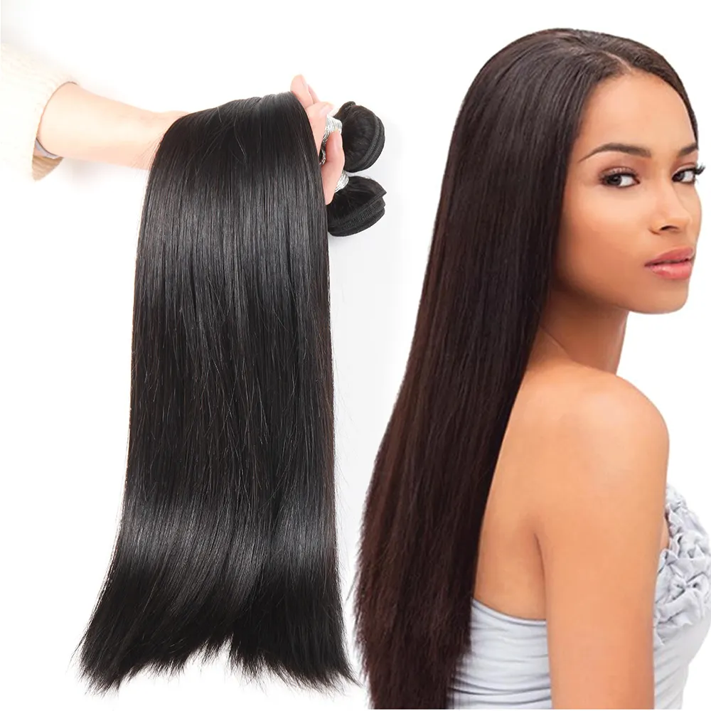 Venta de fábrica puede pelo brasileño de la Reina grado 10a paquetes y cierre recto mongol natural del pelo del producto del pelo para las mujeres negras