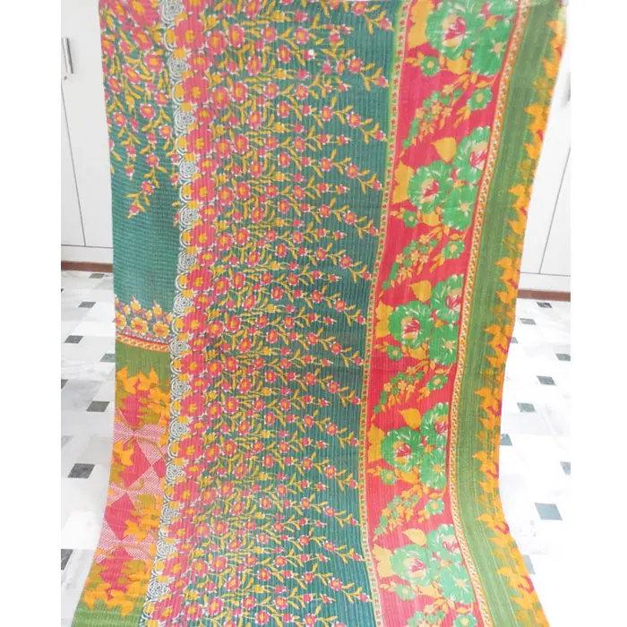 Gorgeous ethnic ruit prints Tropicana palm tree kantha quilts for beach