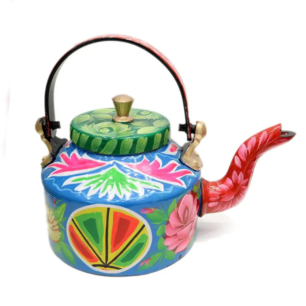 Чайный чайник для художественного творчества, красивый цветной традиционный пакистанский грузовик, художественное ремесло, чайник для подачи чая, традиционная ручная роспись