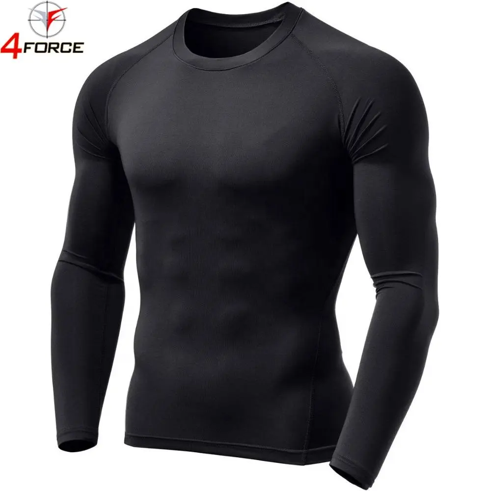 Camisas de manga larga transpirables ajustadas para hombre, ropa deportiva personalizada para correr, gimnasio, venta al por mayor