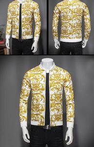 New Arrival <strong>Gold</strong> Print <strong>Jacket</strong> Black <strong>Gold</strong> Party Club Outfit Bomber <strong>Jackets</strong> Men Male <strong>Jacket</strong> - Product Image 4