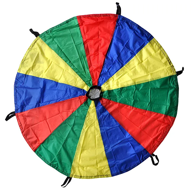 Kids Play Parachute Rainbow Parachute Toy Tent Game for Children Gymnastic Cooperative Play and Outdoor Playground Activities
