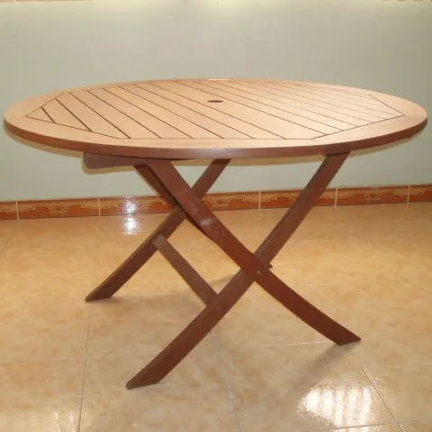 Table à manger ronde cannelée extensible en bois massif de chêne moderne Nouveau design pour la maison, le restaurant, la cuisine ou le parc