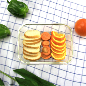 Rectangulr unzerbrechlich bento lunch box glas lebensmittel lagerung container mit deckel