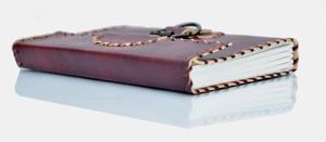 <strong>Plain</strong> Genuine Leather Hardcover Diary <strong>With</strong> Belt Closure Journal Blank White <strong>Pages</strong> Traveling <strong>Notebook</strong> for Writing for Men &amp; Women - Product Image 5
