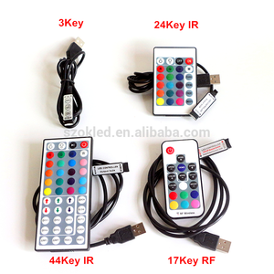 DC5V-24V 3 ключа/24 клавиши, 17 клавиш/44-клавишный пульт RF беспроводной мини пульт дистанционного управления ручной переключатель для цветных (RGB) светодиодных лент USB RGB светодиодный контроллер - Product Image 2