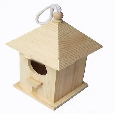 Di alta qualità in legno appeso doppio foro rotondo piccolo decorativo rustico in legno Birdhouse Craft