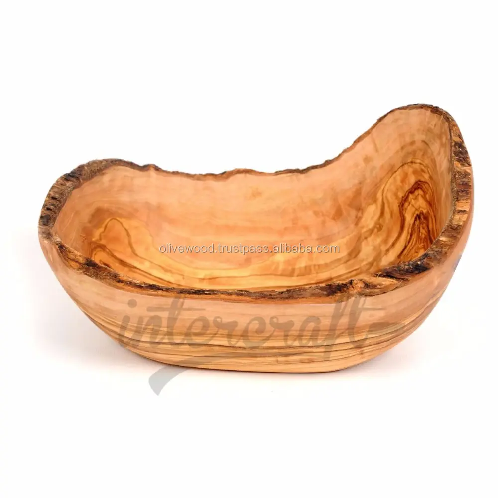 Legno di ulivo intagliato rustico ciotola, commercio all'ingrosso di piccola ciotola di legno
